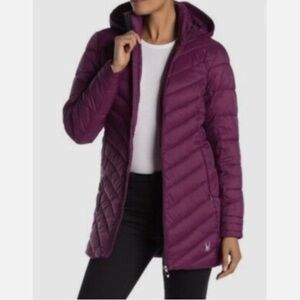 Spyder Boundless Water Resistant Long Purple Puffer Coat Women’s Size Large